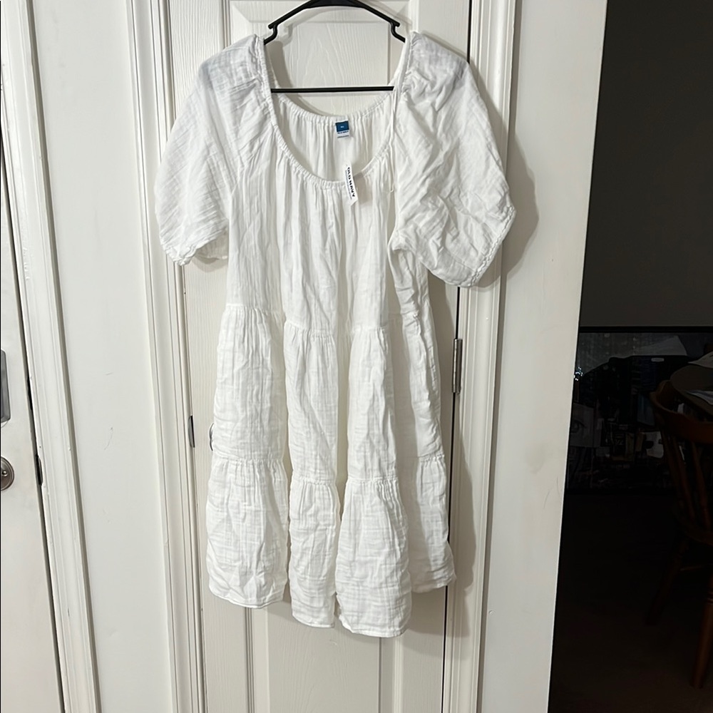 XL White Old Navy Tiered Sundress